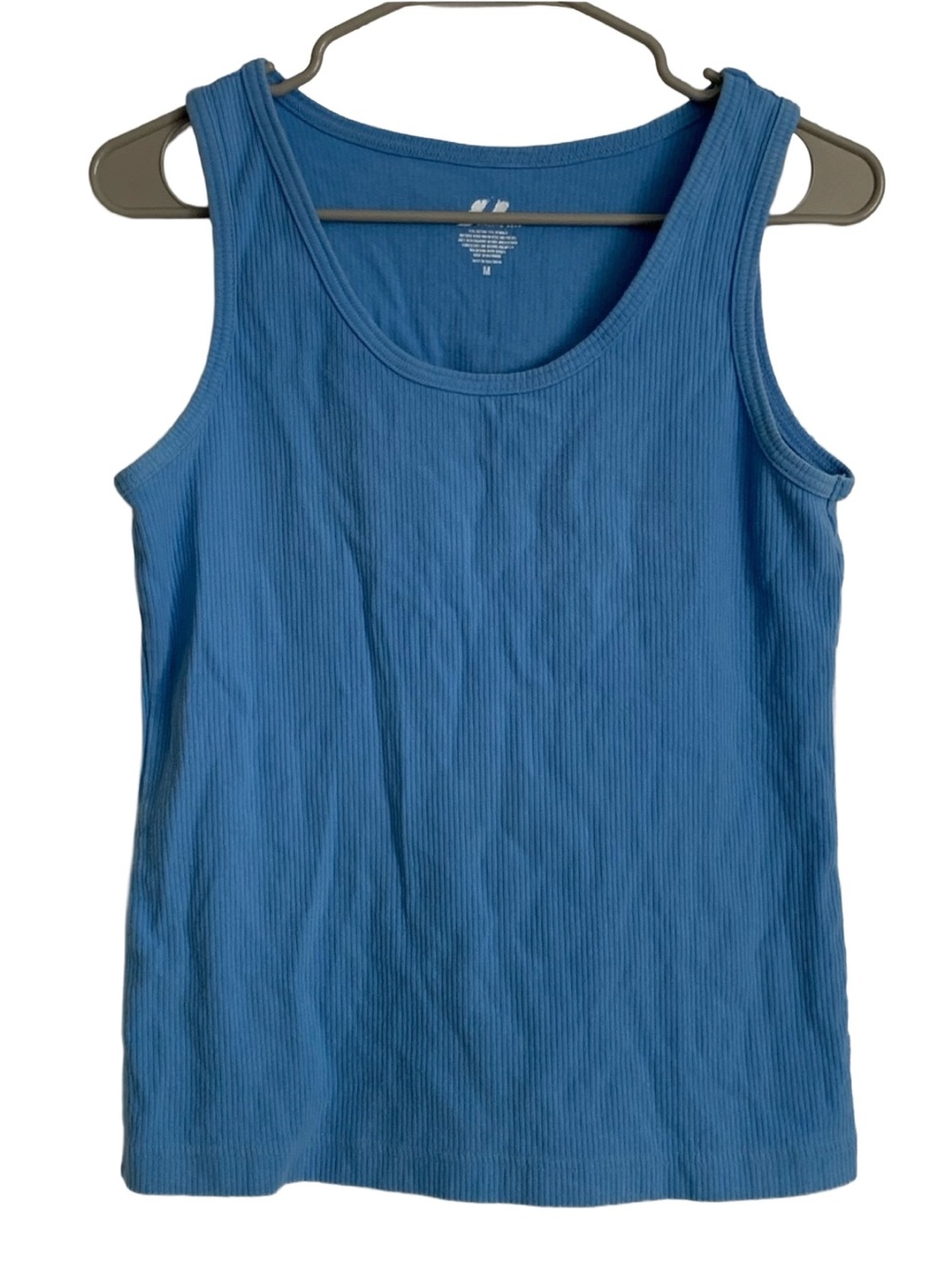 PROSPIRIT Women’s Light Blue Sleeveless Ribbed Cotton Spandex Tank Top